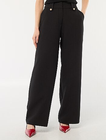 Pantaloni ampi tinta unita con apertura zip e gancio