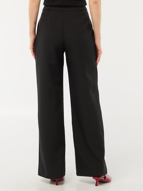 Pantaloni ampi tinta unita con apertura zip e gancio - Kiabi