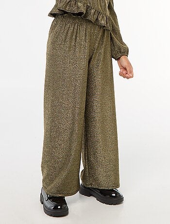 Pantaloni ampi wide leg fit in maglia bisou