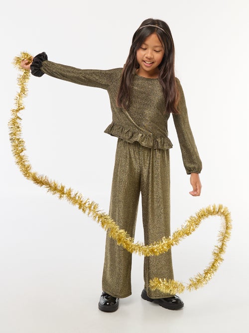 Pantaloni ampi wide leg fit in maglia bisou - Kiabi