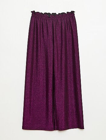 Pantaloni ampi wide leg fit in maglia bisou