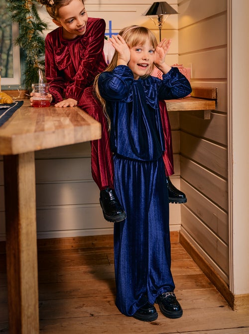 Pantaloni ampi wide leg in maglia velvet a coste - Kiabi