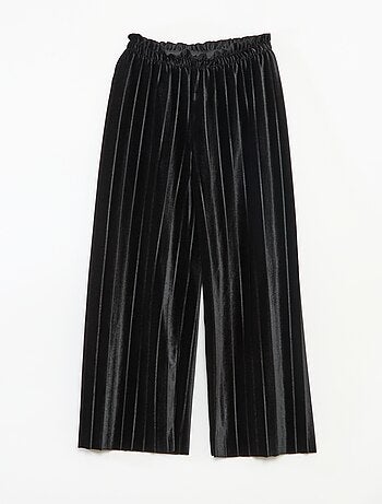 Pantaloni ampi wide leg in maglia velvet a coste