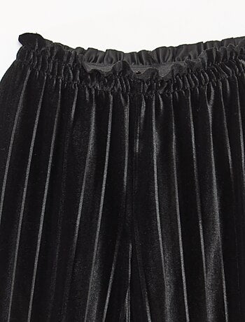Pantaloni ampi wide leg in maglia velvet a coste