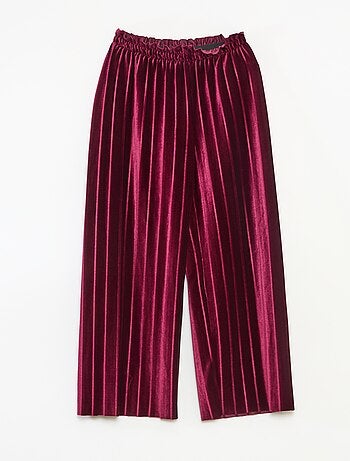 Pantaloni ampi wide leg in maglia velvet a coste