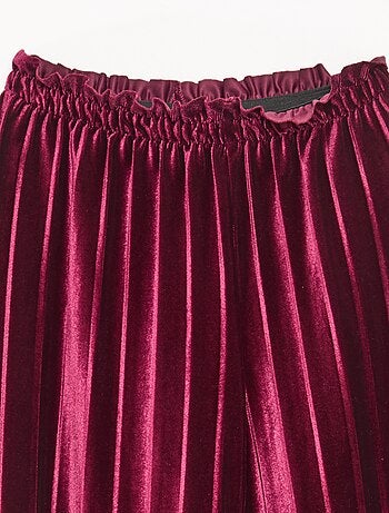 Pantaloni ampi wide leg in maglia velvet a coste
