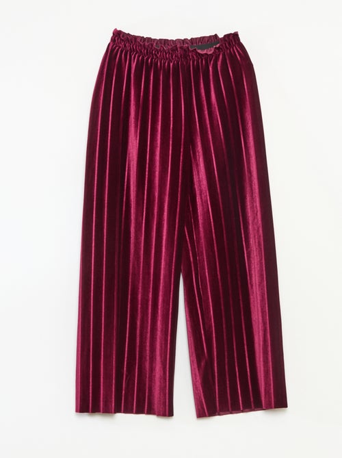 Pantaloni ampi wide leg in maglia velvet a coste - Kiabi