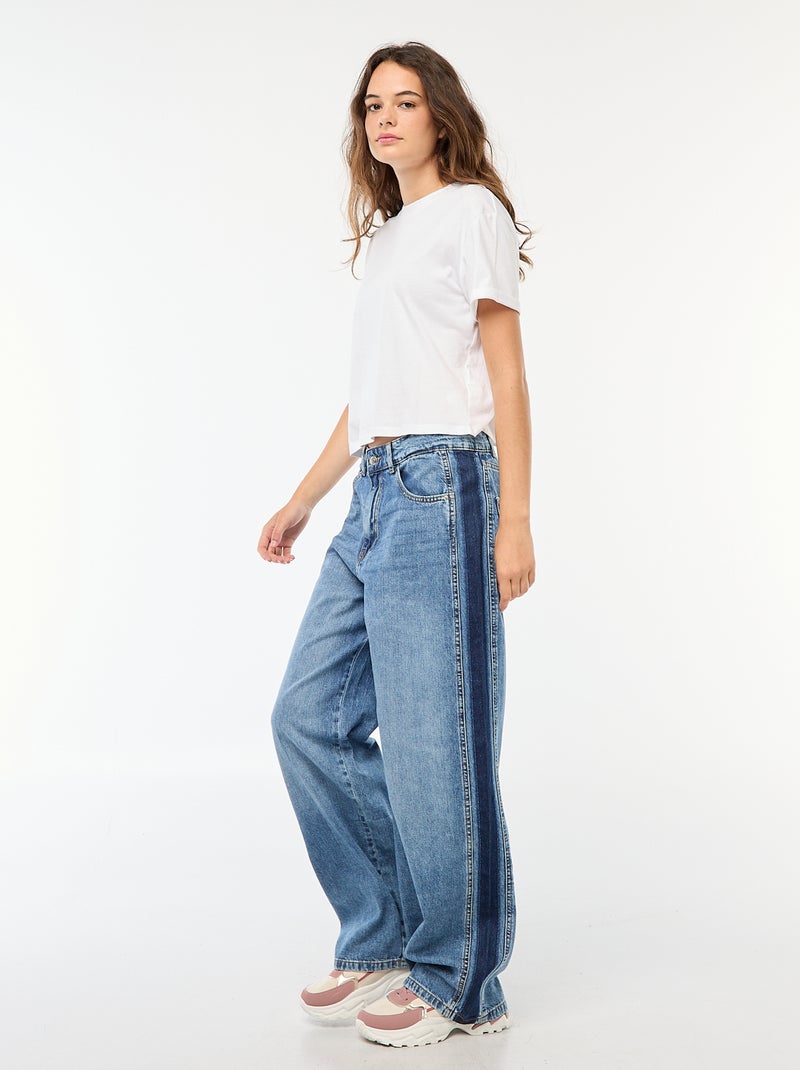 Pantaloni baggy a contrasto - Blu - Kiabi