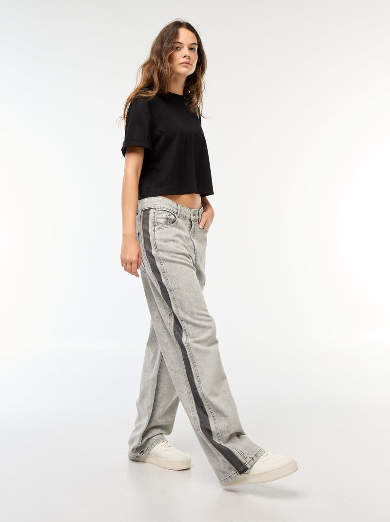 Pantaloni baggy a contrasto - Grigio - Kiabi