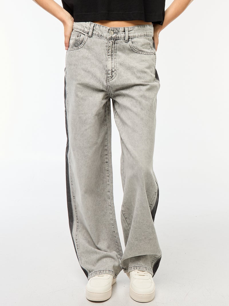Pantaloni baggy a contrasto - Grigio - Kiabi