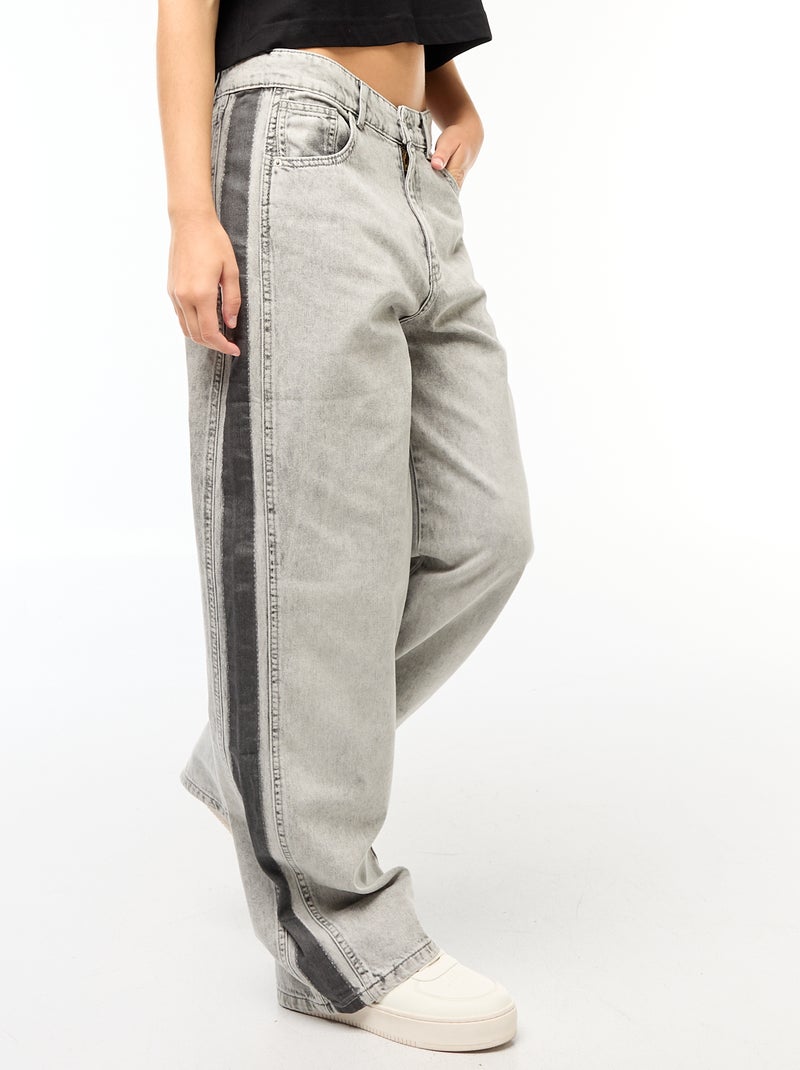 Pantaloni baggy a contrasto - Grigio - Kiabi