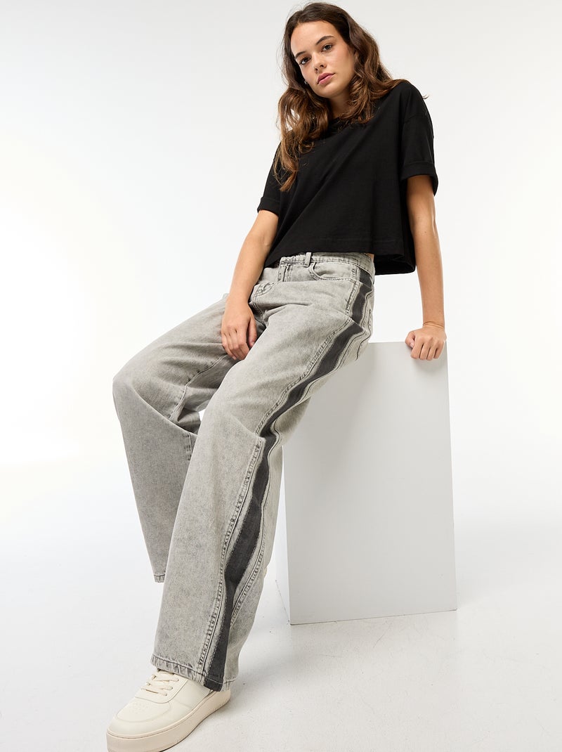 Pantaloni baggy a contrasto - Grigio - Kiabi