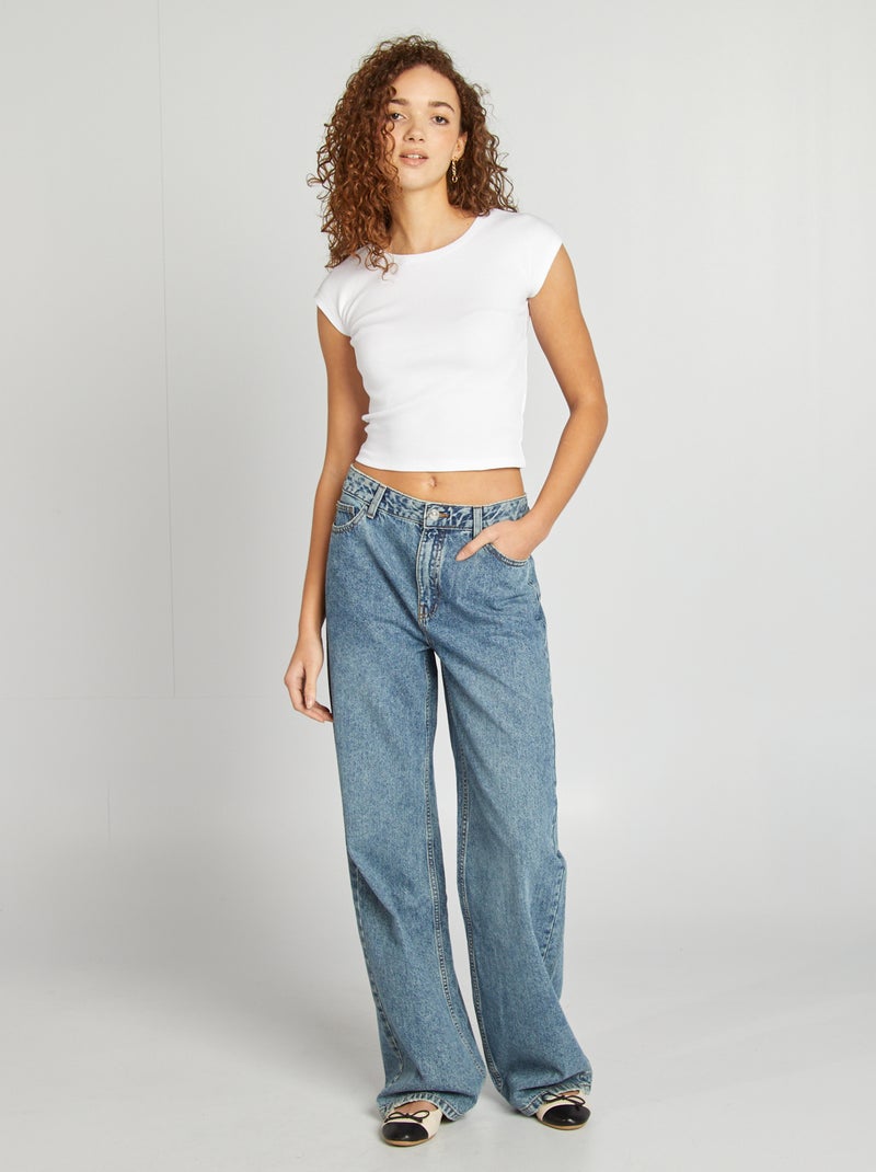 Pantaloni baggy a vita bassa BLU - Kiabi