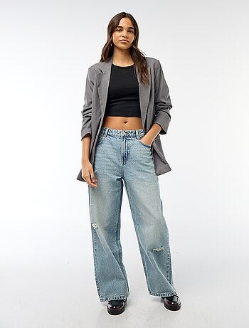 Pantaloni baggy a vita bassa con 5 tasche