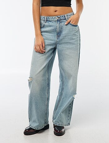 Pantaloni baggy a vita bassa con 5 tasche