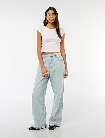 Pantaloni baggy a vita bassa con 5 tasche