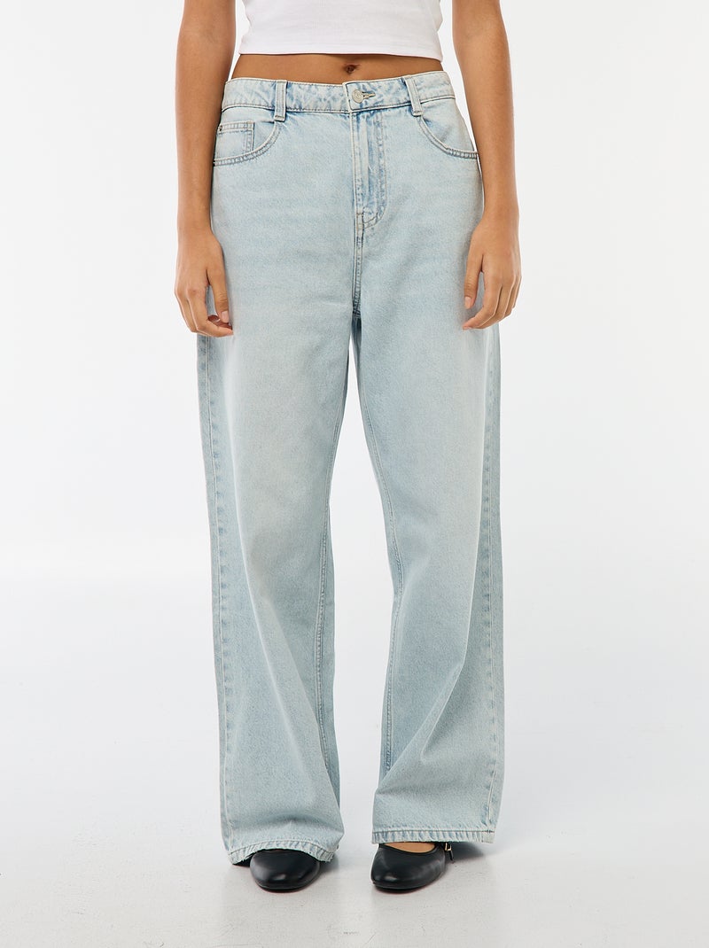Pantaloni baggy a vita bassa con 5 tasche Blu - Kiabi