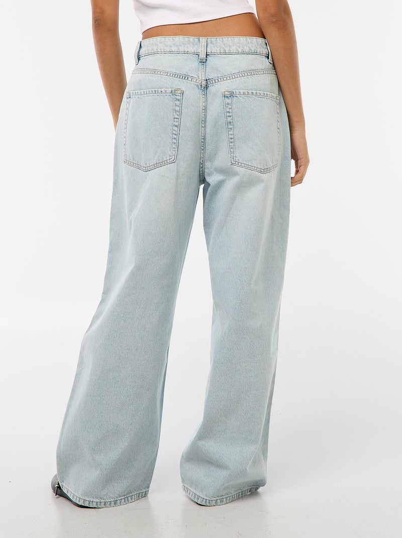 Pantaloni baggy a vita bassa con 5 tasche Blu - Kiabi