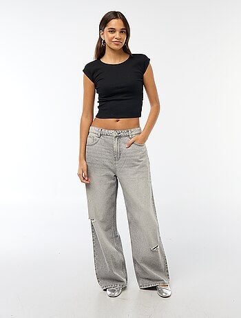 Pantaloni baggy a vita bassa con 5 tasche