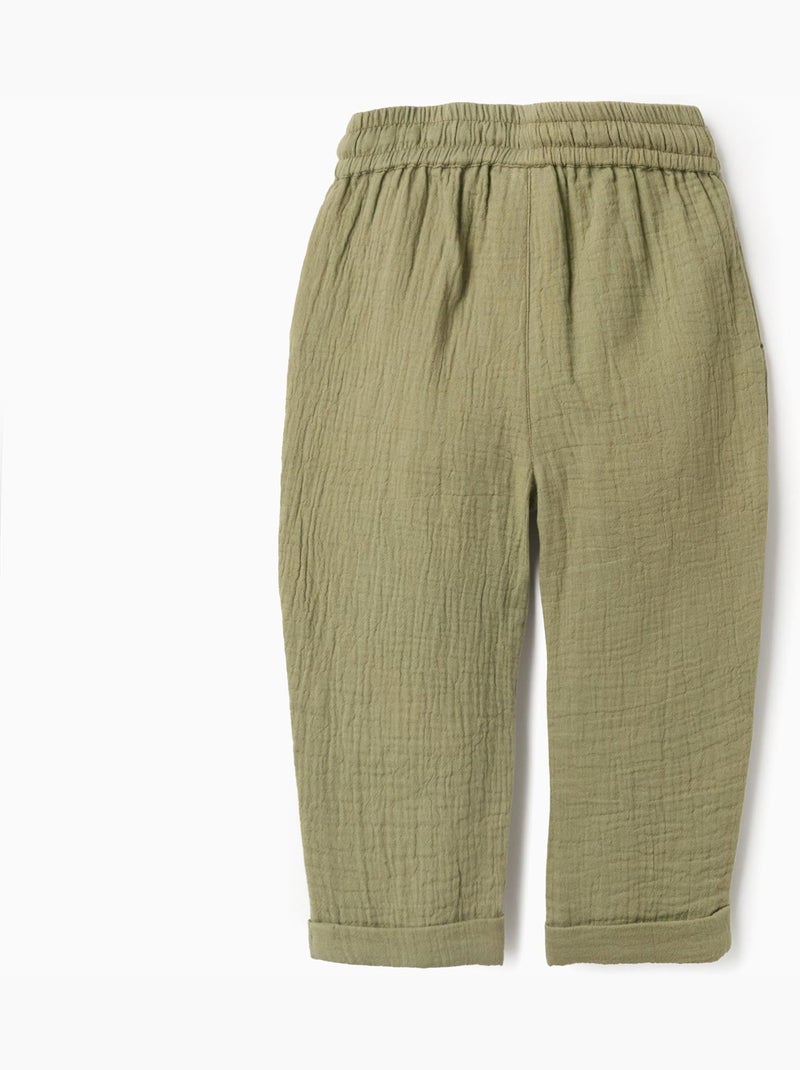 Pantaloni baggy in bambula di cotone Verde scuro - Kiabi
