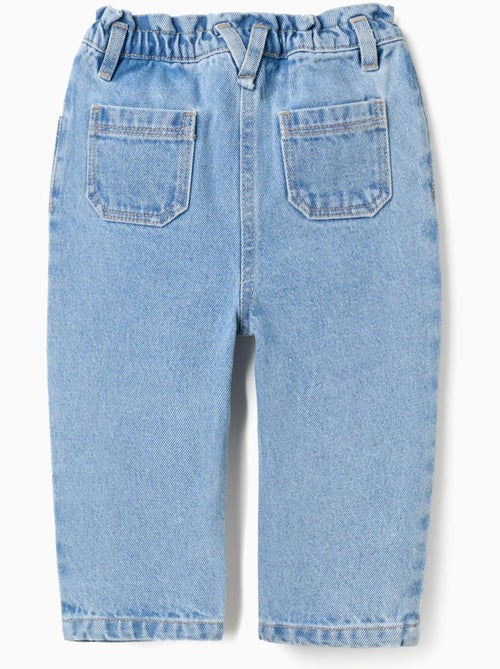 Pantaloni baggy in denim con cintura paperbag - Kiabi