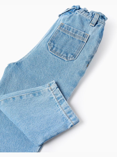 Pantaloni baggy in denim con cintura paperbag - Kiabi