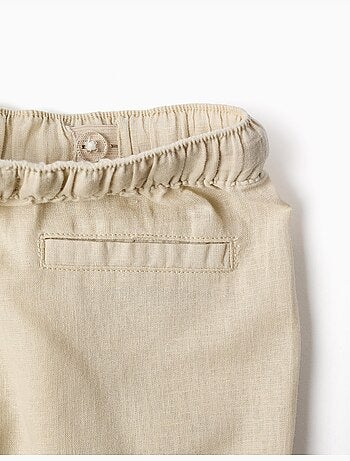 Pantaloni baggy in lino con coulisse