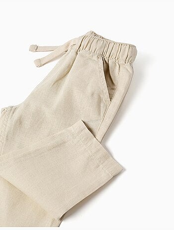 Pantaloni baggy in lino con coulisse