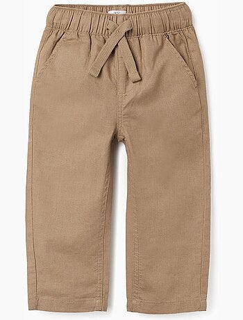 Pantaloni baggy in lino con coulisse