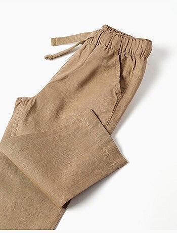 Pantaloni baggy in lino con coulisse