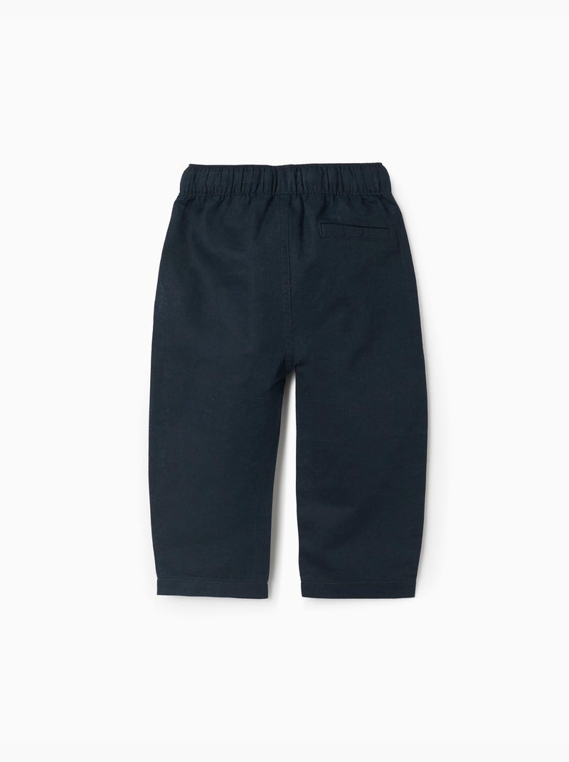 Pantaloni baggy in lino con coulisse Blu scuro - Kiabi