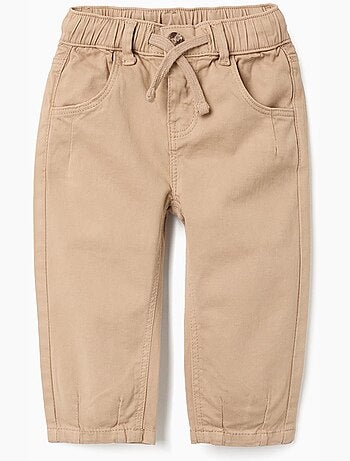 Pantaloni baggy in twill con coulisse