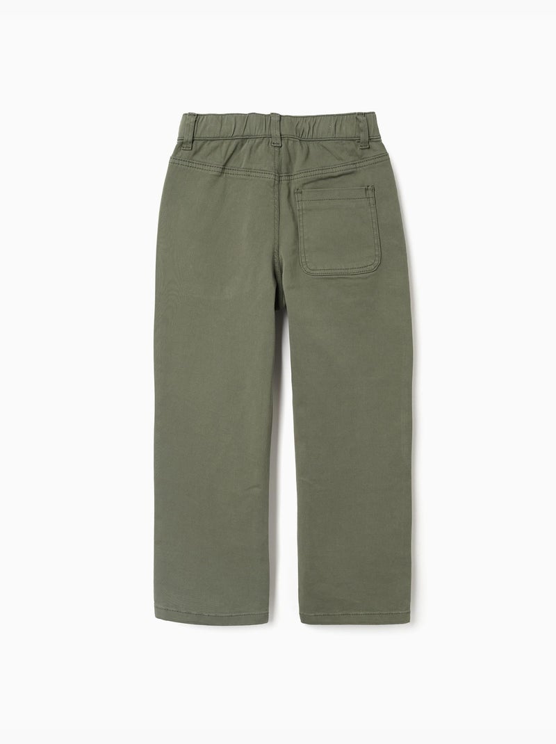 Pantaloni baggy in twill con tasche Verde scuro - Kiabi