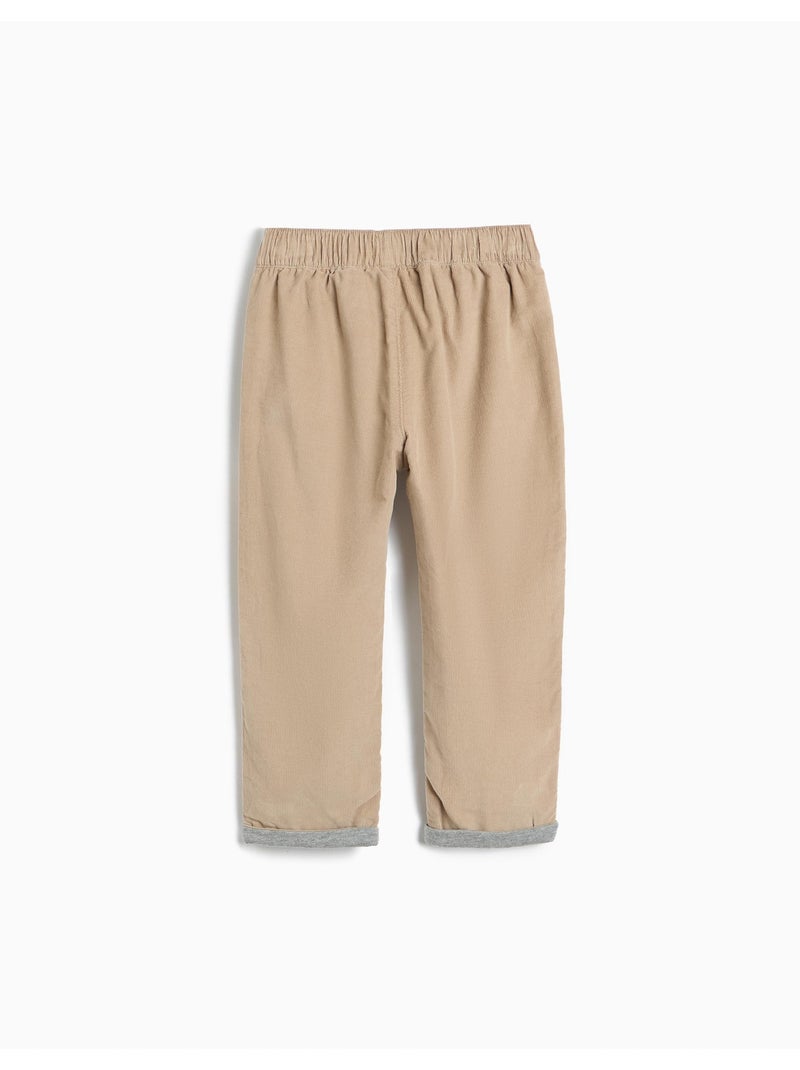 Pantaloni baggy in velluto a coste, mo fashion Beige - Kiabi