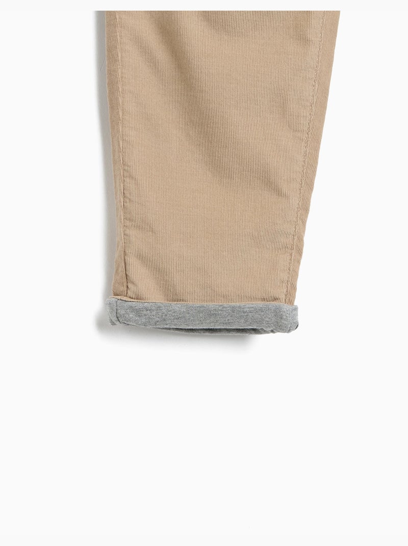 Pantaloni baggy in velluto a coste, mo fashion Beige - Kiabi