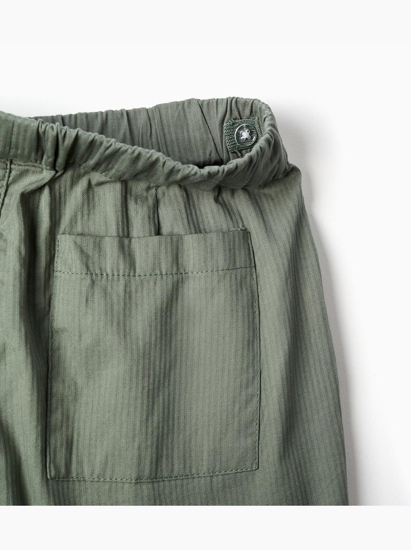 Pantaloni baggy pull-up in cotone b&s Verde chiaro - Kiabi