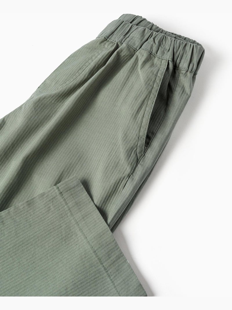 Pantaloni baggy pull-up in cotone b&s Verde chiaro - Kiabi