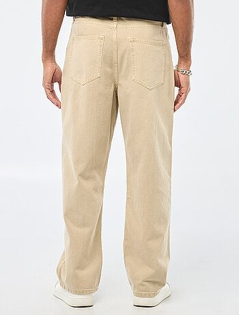 Pantaloni baggy tinta unita in twill