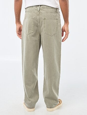 Pantaloni baggy tinta unita in twill