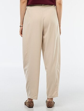Pantaloni balloon a vita alta tinta unita