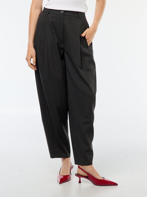 Pantaloni balloon a vita alta tinta unita - Kiabi