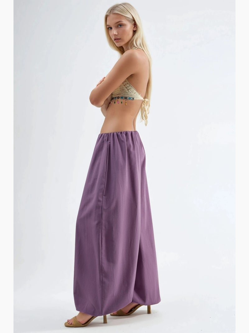 Pantaloni balloon con vita elasticizzata busem Blu lavanda - Kiabi