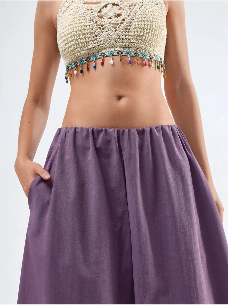Pantaloni balloon con vita elasticizzata busem Blu lavanda - Kiabi