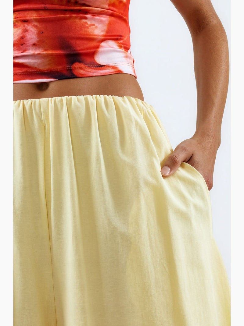 Pantaloni balloon con vita elasticizzata busem Giallo limone - Kiabi
