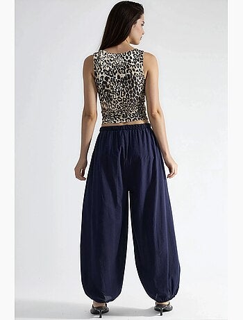 Pantaloni balloon con vita elasticizzata e tasche busem