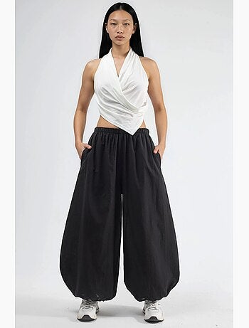 Pantaloni balloon con vita elasticizzata e tasche busem
