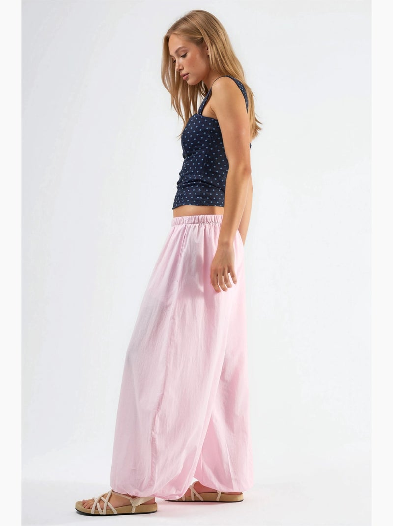 Pantaloni balloon con vita elasticizzata e tasche busem Rosa pallido - Kiabi