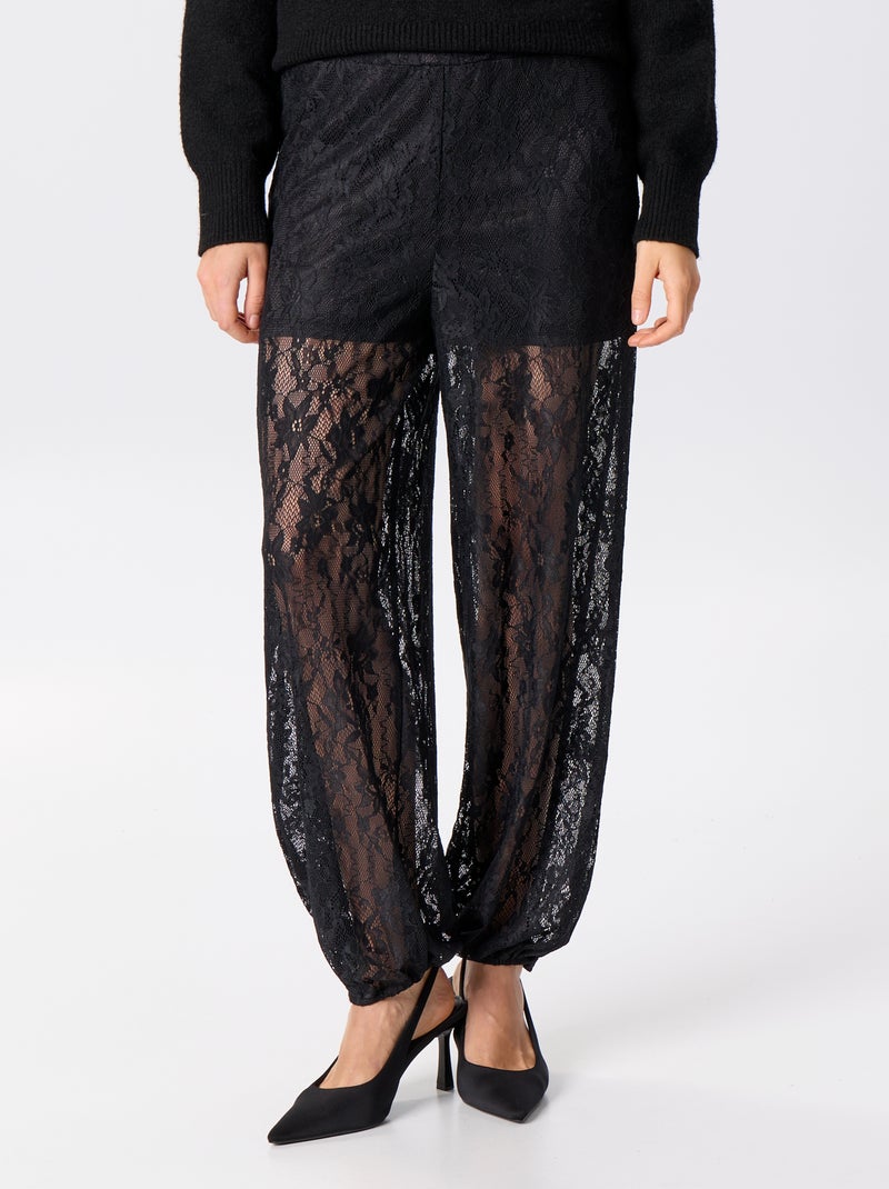 Pantaloni balloon in pizzo Nero - Kiabi