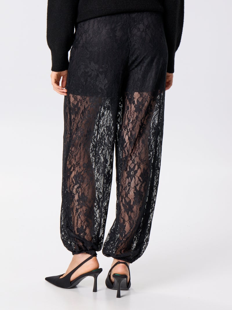 Pantaloni balloon in pizzo Nero - Kiabi