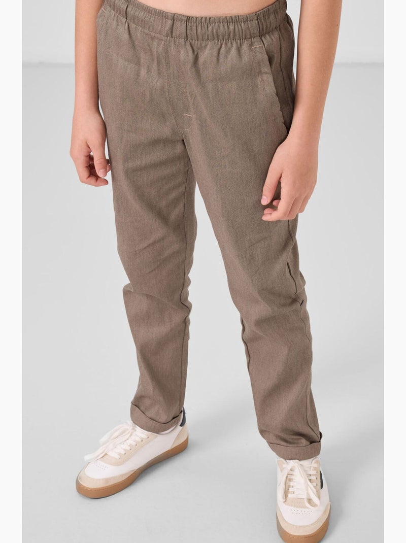 Pantaloni bambino a gamba dritta tommy Tortora - Kiabi